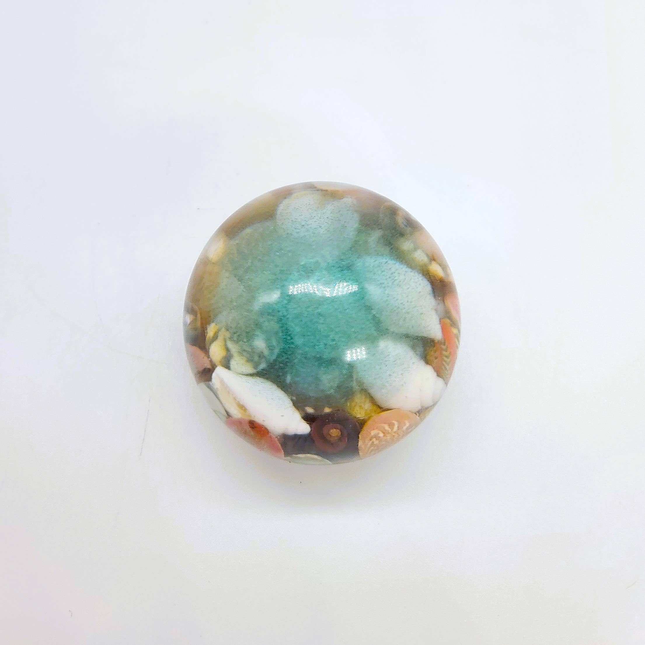 JEMS of the Sea - Wholesale Decorative Tabletop Object - Tiny Ocean Sphere-Made w/ Eco-Friendly Resin, Shells, Sand 6