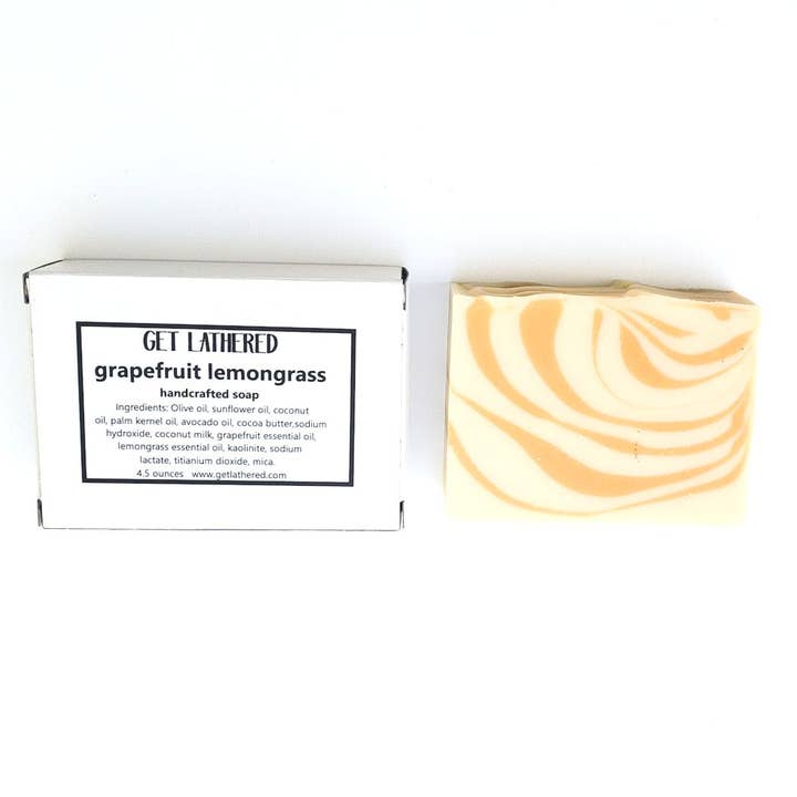 Grapefruit Lemongrass Artisan Soap for wholesale by Get Lathered