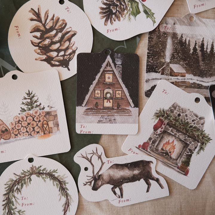 Gift Tags - Christmas at the Cabin Set for wholesale by Emma Allen Design Studio