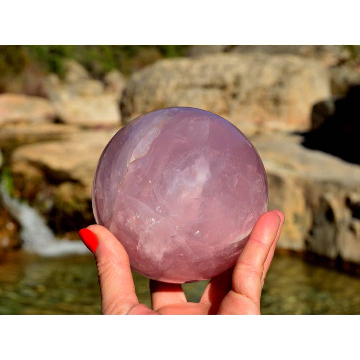 Kaia & Crystals - Wholesale Spiritual Stone/Crystal - XL Rose Quartz Sphere Crystal (70mm - 110mm)1