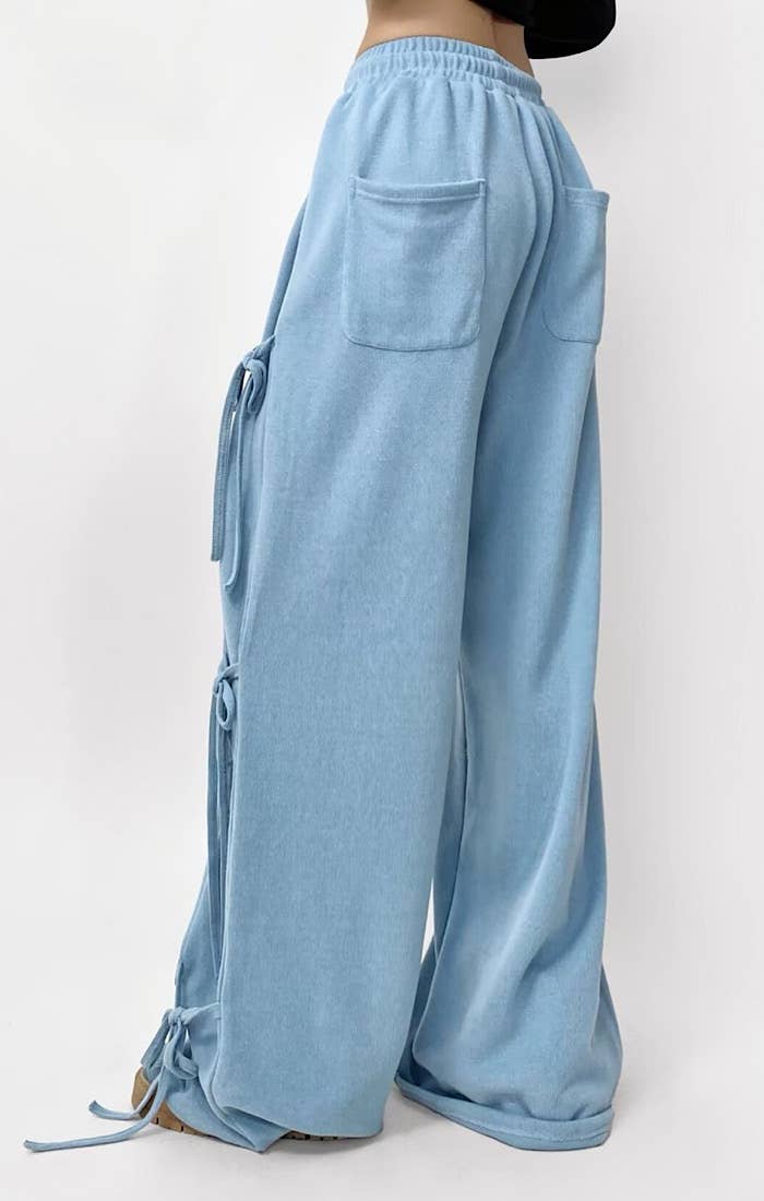 Miss Sparkling - Wholesale Lounge Sweatpants/Joggers - Women's - Side tie ribbon bows sweat pants7