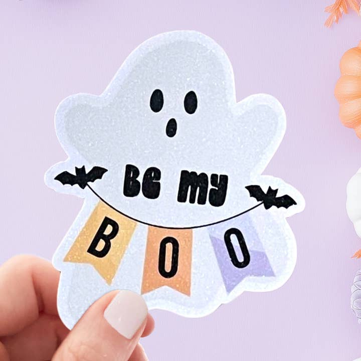 Be My Boo Halloween – Vinyl Halloween Water Bottle Sticker for wholesale by All The Kewt Stickers