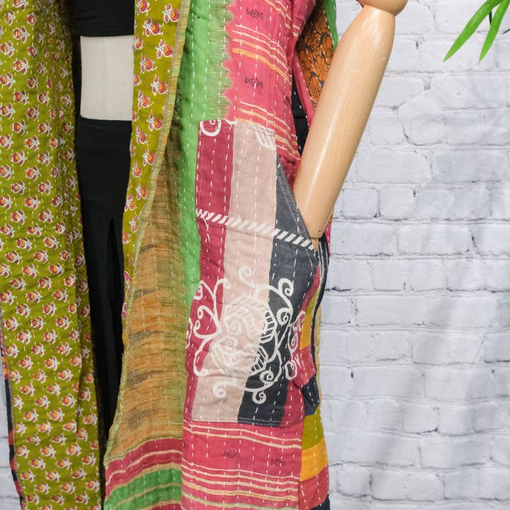 Karma Nepal Crafts - Wholesale Kimono - Women's - Bohemian Kantha Open Duster2
