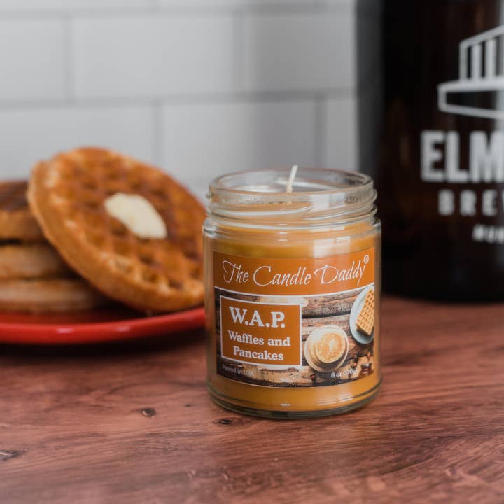 The Candle Daddy - Wholesale Jar/Filled Candle - W.A.P. - WAFFLES AND PANCAKES - 6oz Jar Candle WAP