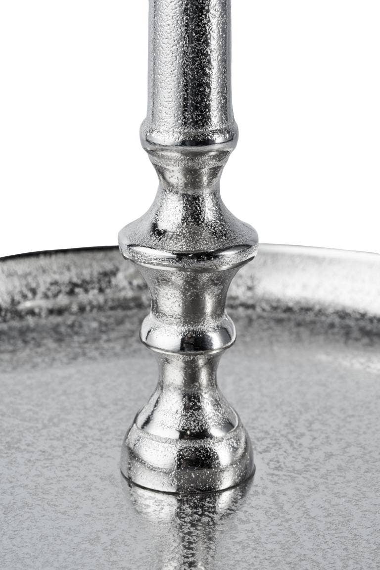 Michael & Philipp Noll e. K. - Wholesale Side Table - Lily cake stand two-tiered silver metal 50 cm3