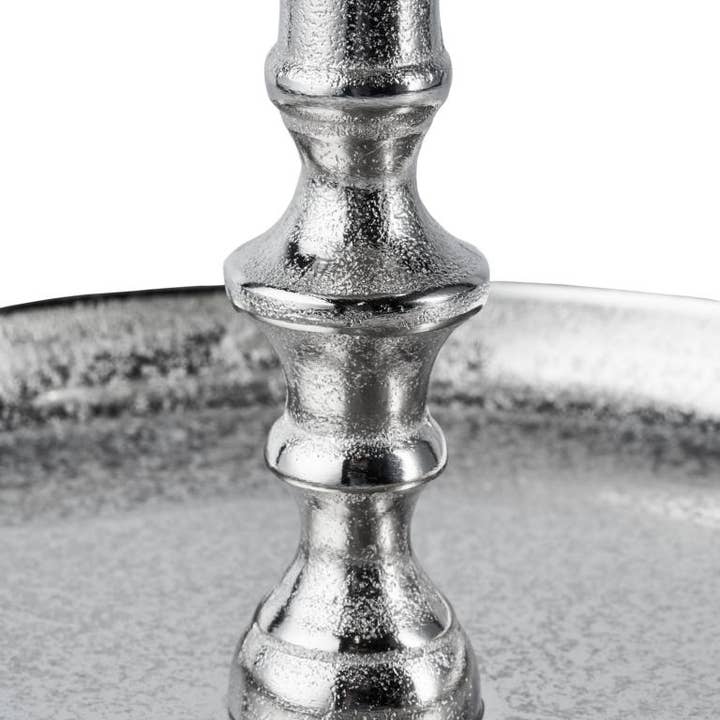 Michael & Philipp Noll e. K. - Wholesale Side Table - Lily cake stand two-tiered silver metal 50 cm3