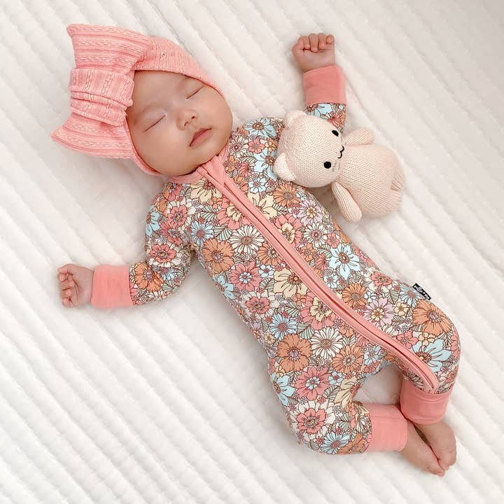 millie + roo - Wholesale Jumpsuit - Baby - ZIP ROMPER - Spring Floral