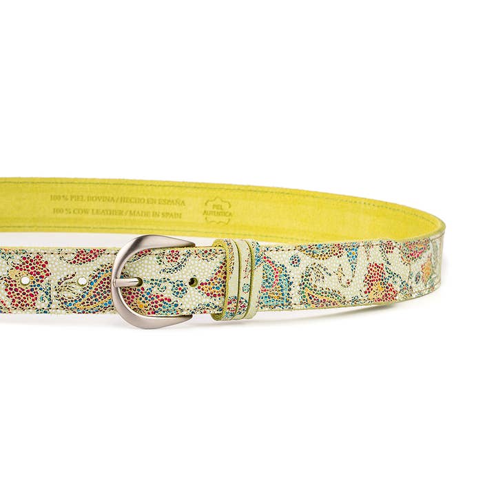VALTICO - Wholesale Belt - Women's - Colourful leather tapestry belt with floral print.6