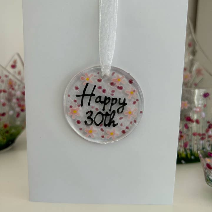 Pam Peters Designs - Wholesale Birthday Card - Handmade Fused Glass - Big Birthday Card