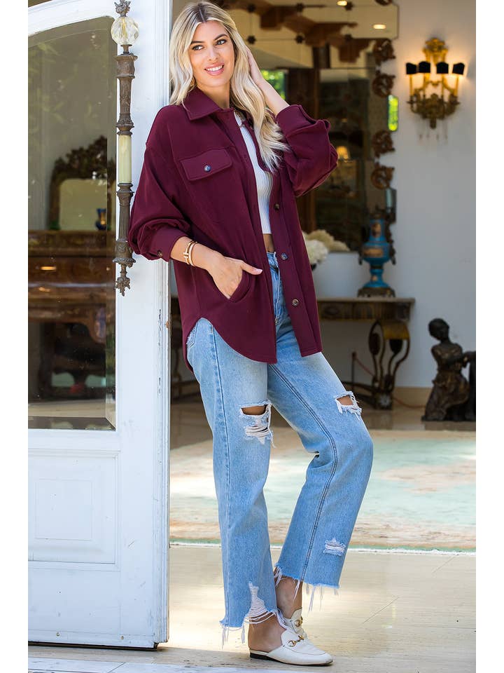 Sweet Lovely by Jen - Wholesale Shirt Jacket/Shacket - Women's - SOFT COZY WASHED SHACKET6