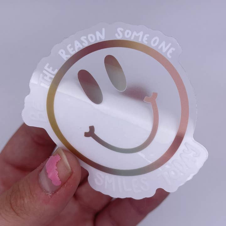 Pegatina de colección Doodles «Sé la razón por la que alguien sonríe claro» para venta al por mayor de Just Be Kind Co.