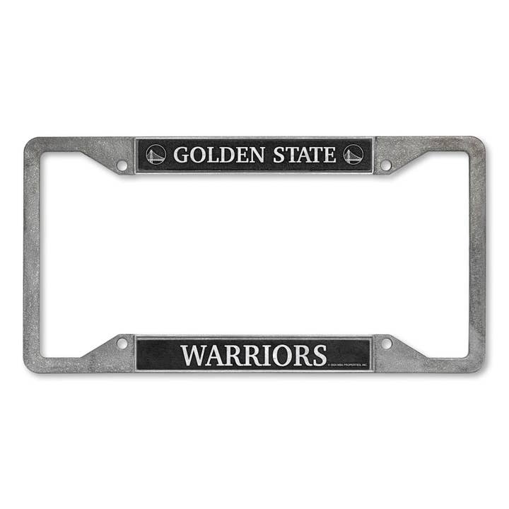 Rico Industries - Wholesale Car Decorative Charm - Unisex - NBA Golden St Warriors Pewter License Plate Frame