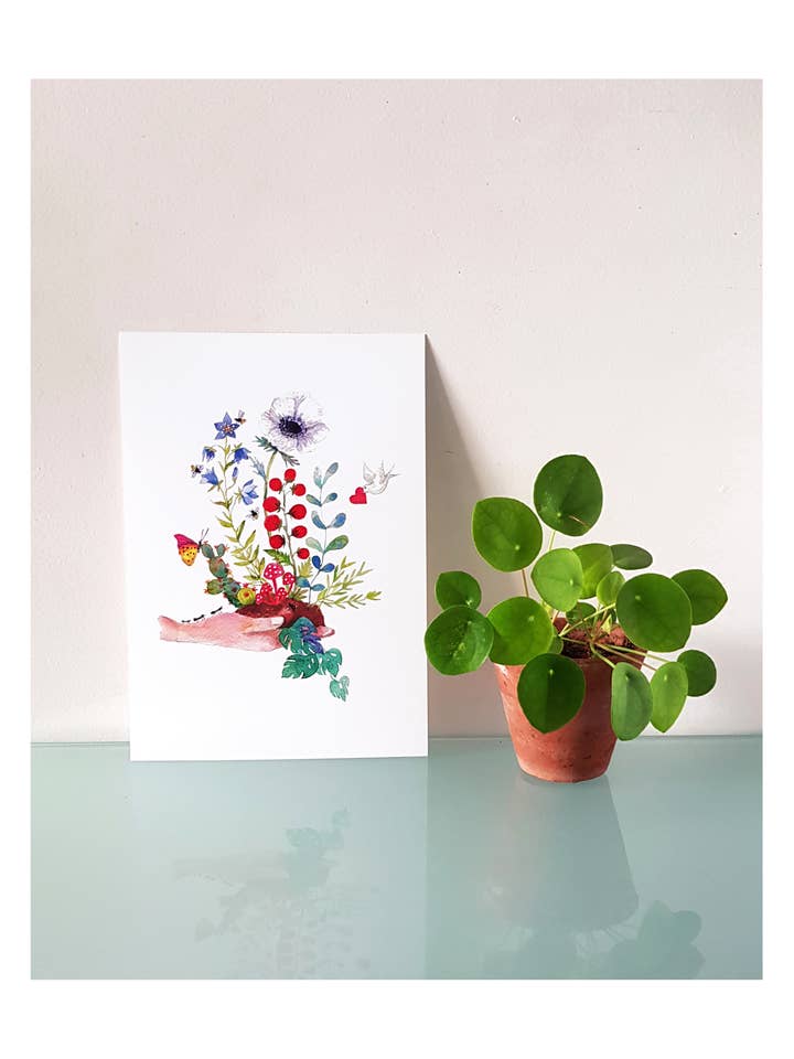 Botanical and Nature Watercolor Earth Day Poster for wholesale by Thévy Guex