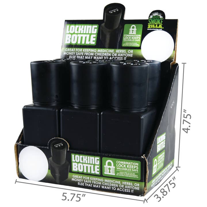 Novelty Brands - Wholesale Humidor/Cigar Accessory - SMOKEZILLA LOCKING BOTTLE 6 PIECES PER DISPLAY