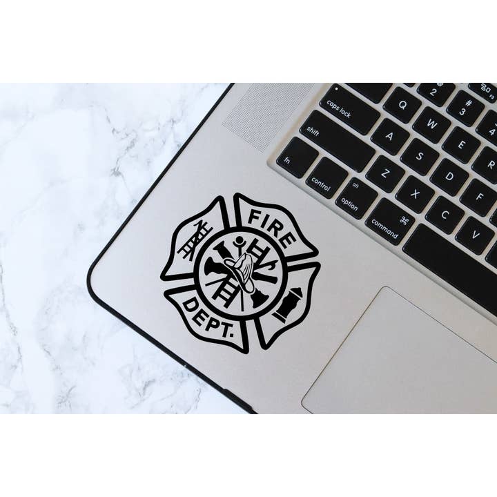 Fire Fighter Vinyl Decal 3" (Black, Retail Packaging) for wholesale by Megabella Creations