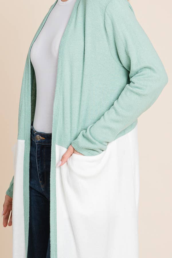 Culture Code – Engroshandel Cardigan - Dame – CHD1348LA - FARVEBLOK HALV DUSTER18