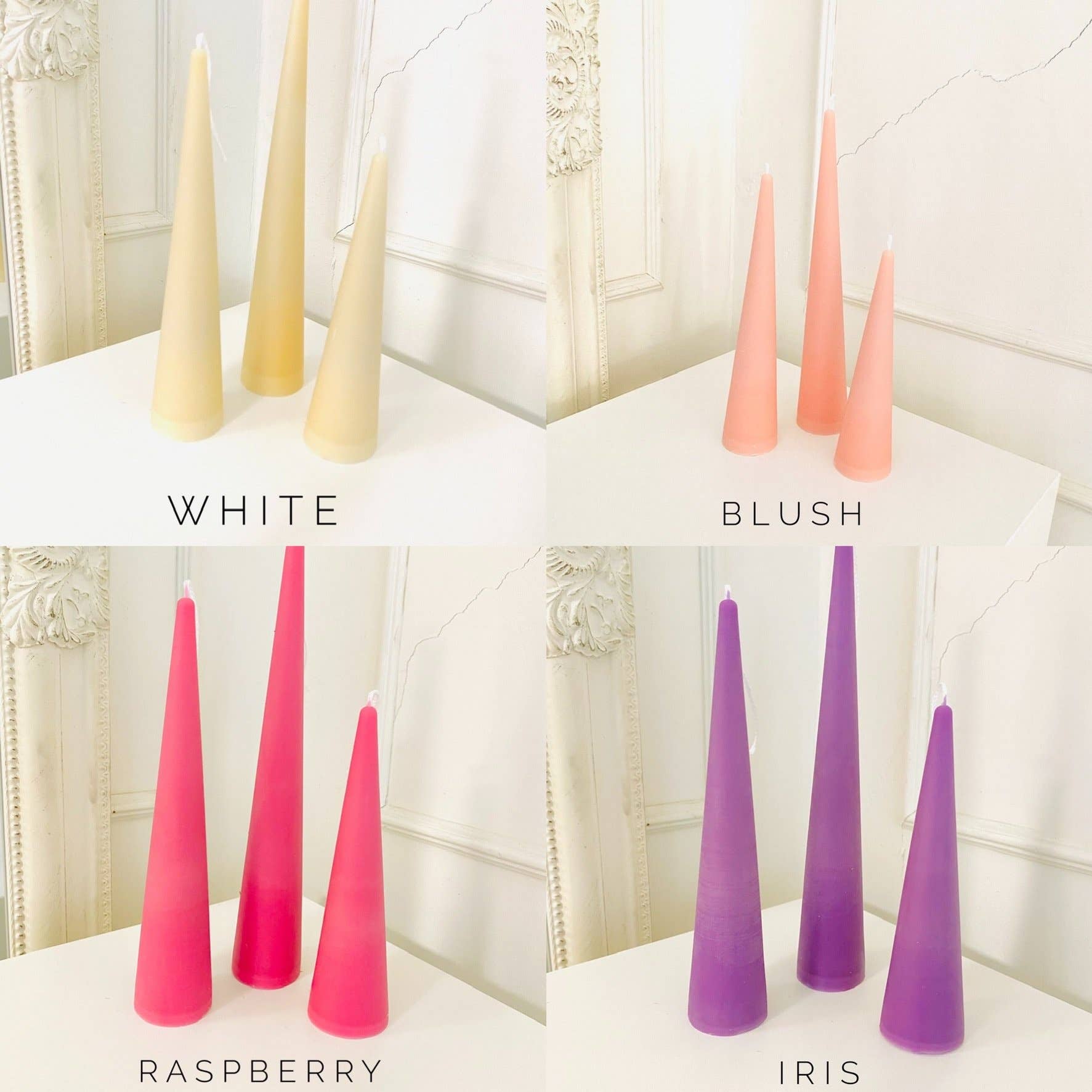 Maple + Love - Wholesale Tapered Candle/Candlestick - Neutrals Slim Cone Taper Beeswax Candle5