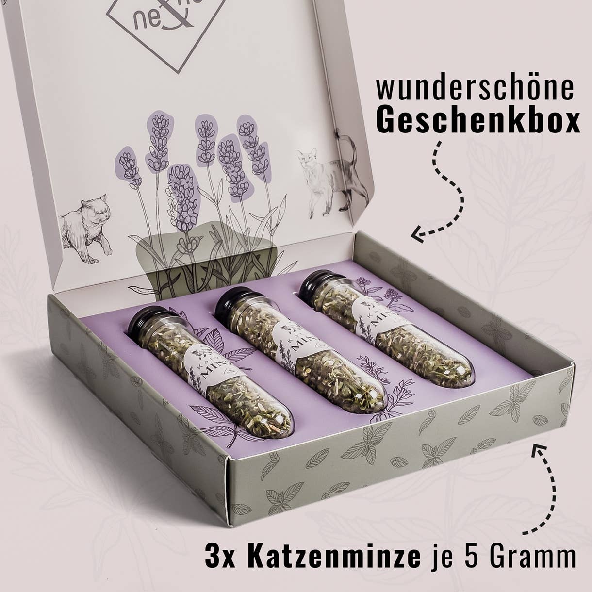 ne&no – wholesale Leksak - Katt – ne&no® Naturlig kattmynta - Set med 3 i elegant presentförpackning4