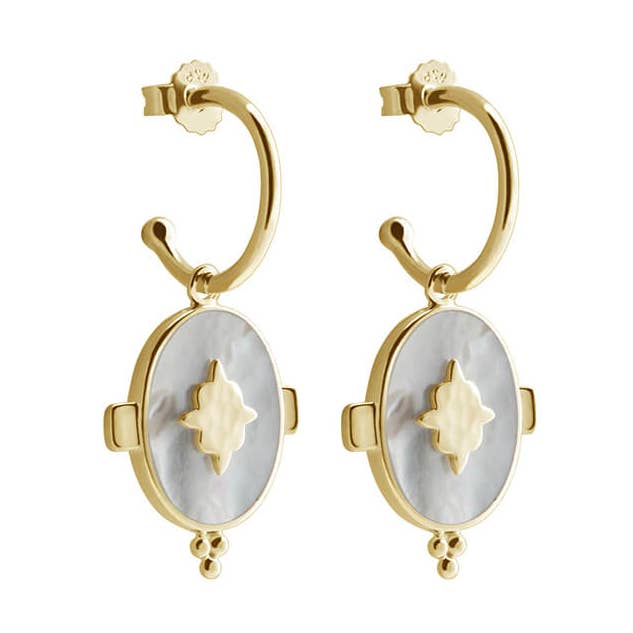 Ovale oorbellen met parelmoer voor wholesale door Murkani Jewellery