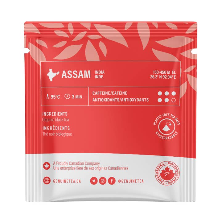Individually Wrapped - Organic Assam Breakfast - 100 Teabags for wholesale by Genuine Tea