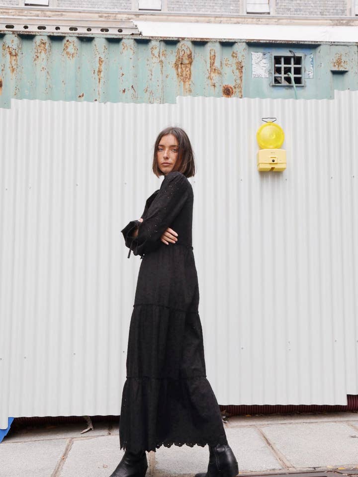 Kapda Casa - Wholesale Dress - Women's - Vestido Shiffli Negro