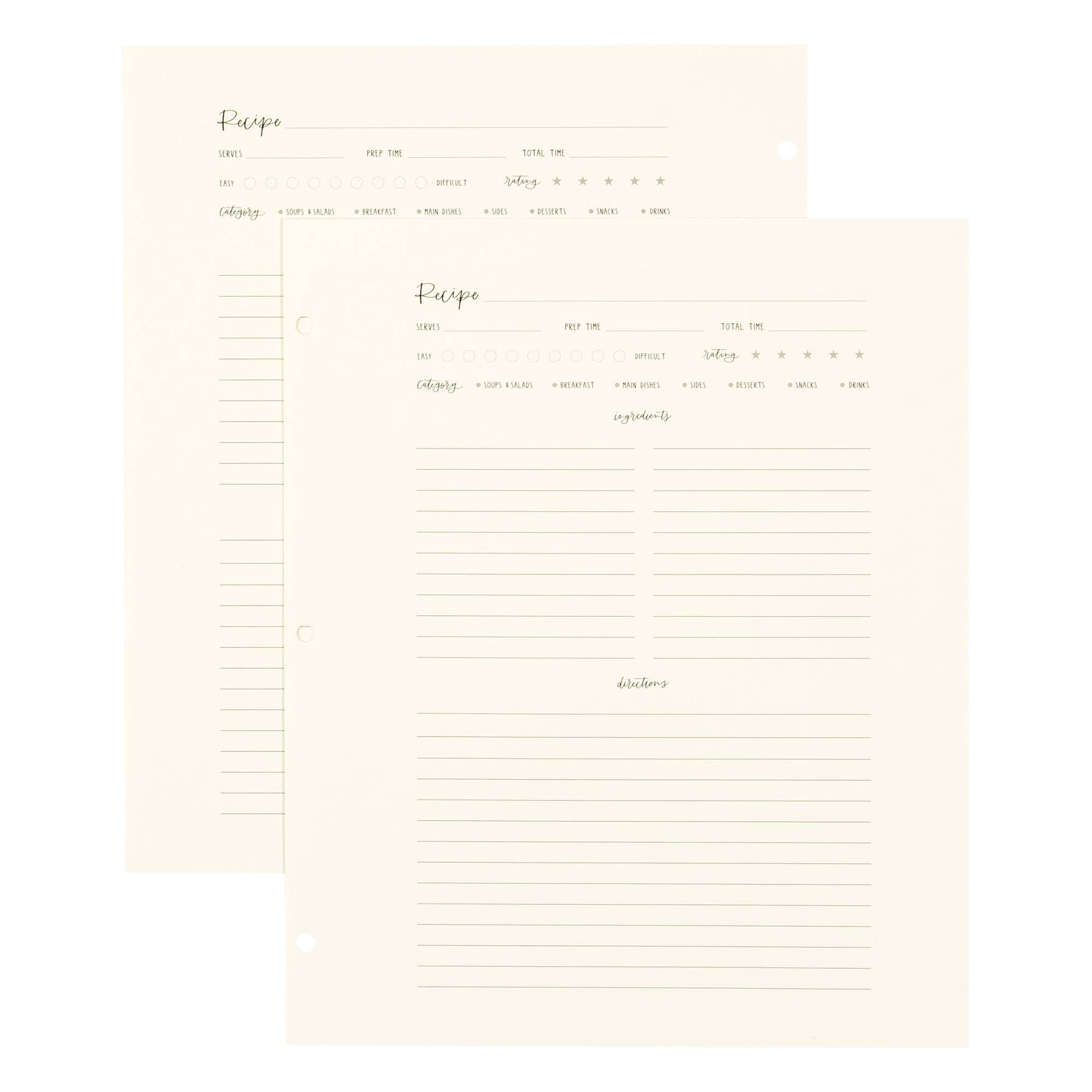 1canoe2 | One Canoe Two Paper Co. - Wholesale Recipe Card - Large Recipe Page Set2
