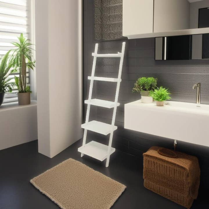 Kiera Grace - Wholesale Free Standing Shelf - Kiera Grace Providence Hadfield 5 Tier Ladder Leaning Shelf5