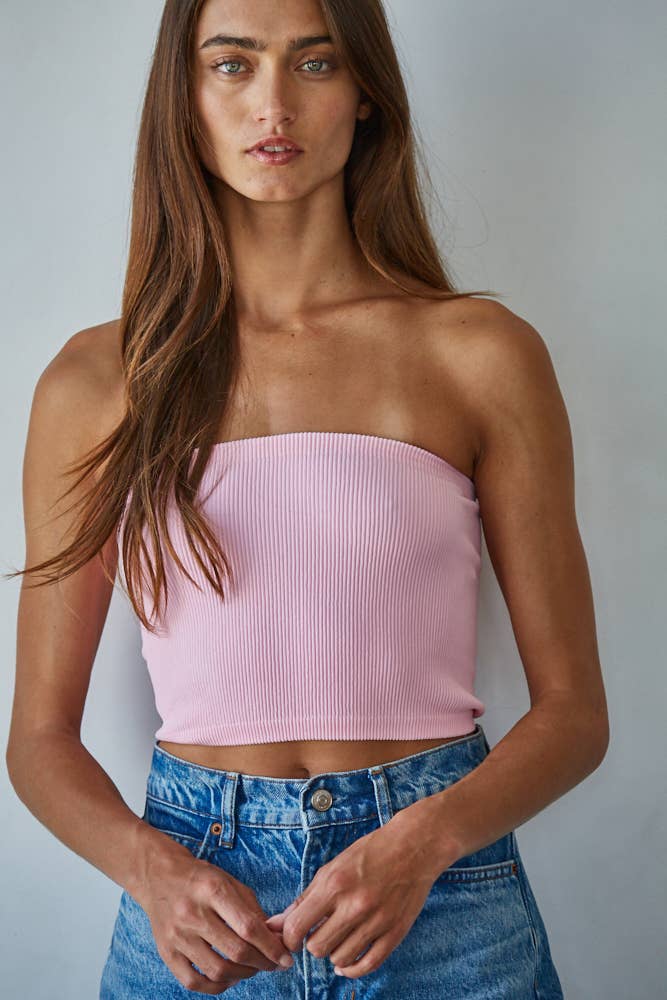 By Together - Vente Bustier – femme - S1169N | Top tube côtelé sans coutures12