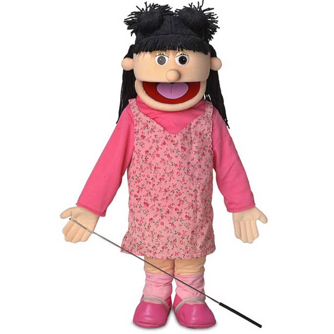 Silly Puppets Susie, Girl, Peach Skin (25") for wholesale by Silly Puppets