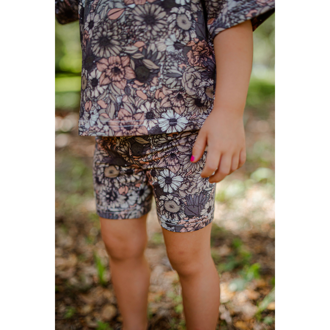 Sadie Scott - Wholesale Shorts - Kids - Bike Shorts | Moody Floral | Cotton3