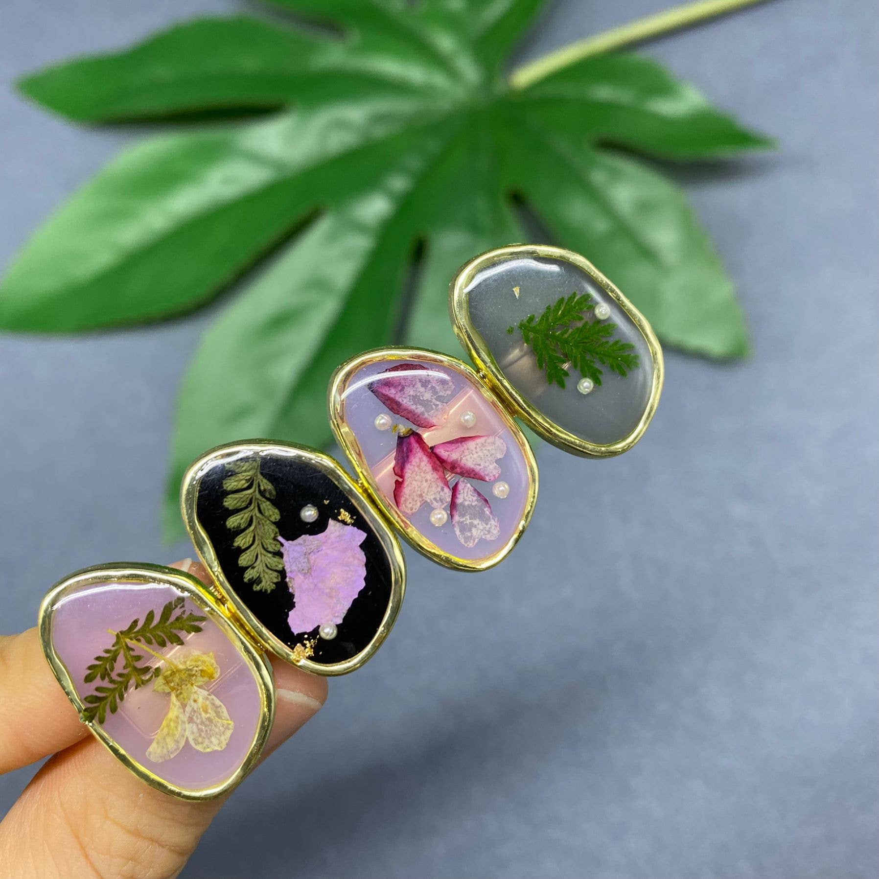 Mio Queena - Wholesale Hair Clip - Women's - Multi-style Pressed Dried Flowers Floral Hair Clip - PDF6