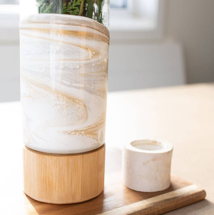 Lynn & Liana Designs - Wholesale Vase - NEW!!! Resin Accented Vase with Bamboo Base (NO TARIFFS)0