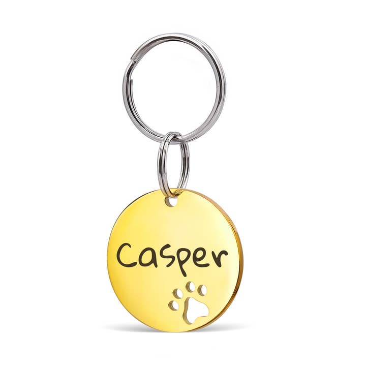 Custom Blank Round Paw Print Pet ID Dog Tag - Dogs and Cats for wholesale by Anavia
