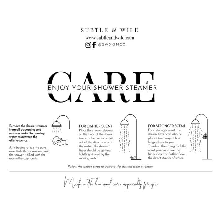 Subtle & Wild - Venta al por mayor Vaporizadores/bombas de ducha - Eucalipto y Menta Vaporizador de Ducha|Bomba de Baño|Vaporizadores de Ducha