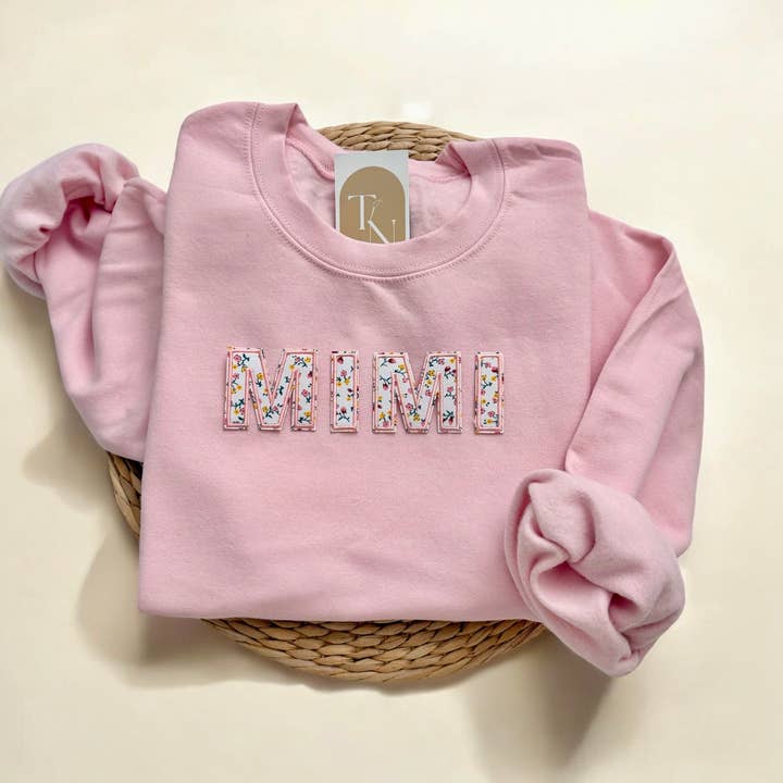 Sweat-shirt à col rond MIMI à motif floral, cadeaux pour la fête des mères pour la vente par Threads And Needles, INC.