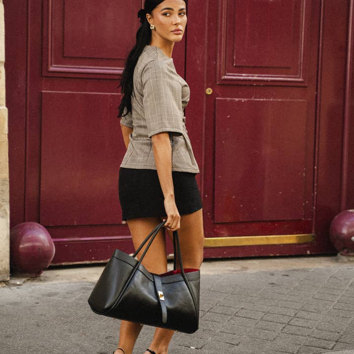 Voemièn - Wholesale Top Handle Bag - Women's - Mayfair Bag in Black Togo Leather7