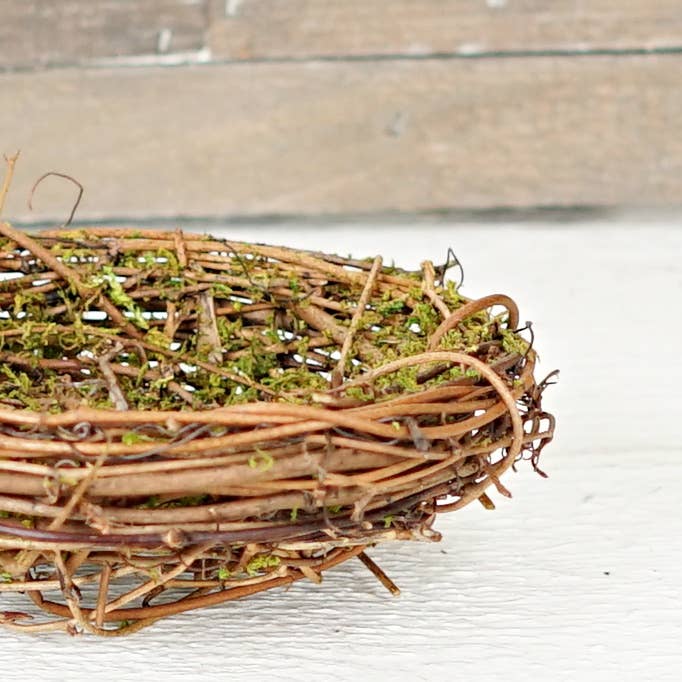 Two Ten Original LLC - Wholesale Decorative Tabletop Object - Twig Bird Nest-4.5" Diameter-Mossy Rattan3