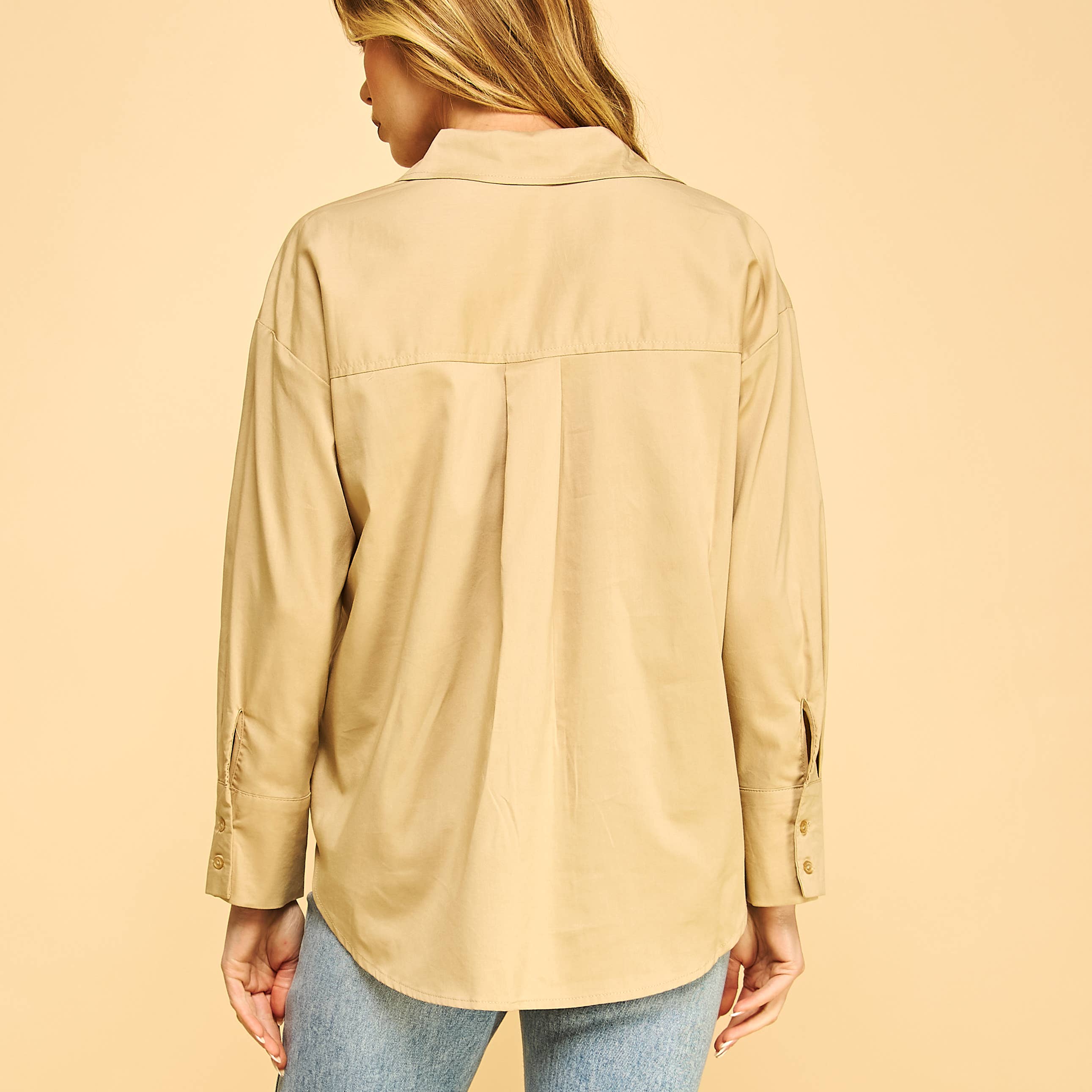 FREEZIA - Wholesale Button Down Shirt - Women's - 4th of july BUTTON DOWN COLLAR WHITE SHIRT-F7491836