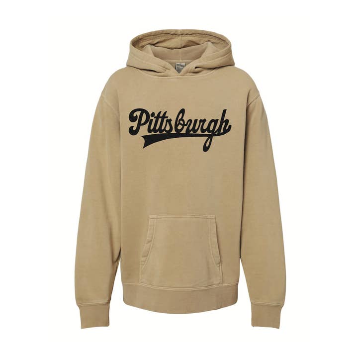 Felpa con cappuccio Pittsburgh Script per giovani per la vendita all'ingrosso da parte di HOMETOWN APPAREL CO.