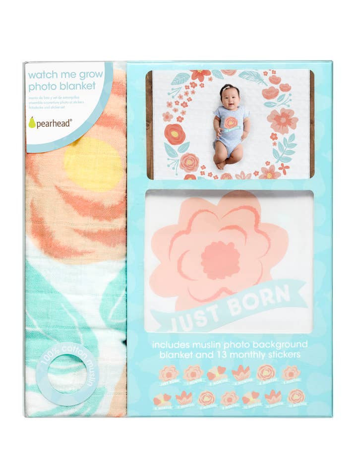 Pearhead - Wholesale Milestone Blanket - Kids & Baby - Watch Me Grow Milestone Blanket, Floral