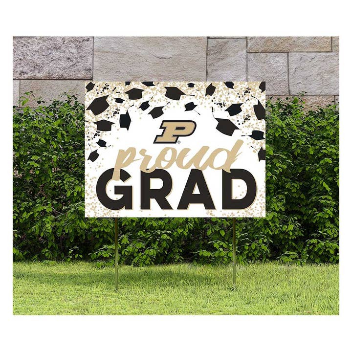 18x24 Lawn Sign Grad Confetti Purdue Boilermakers for wholesale by KH Sports Fan
