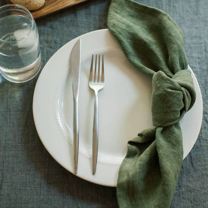 Creative Women Australia - Wholesale Dinner & Cloth Napkin - Stone Washed Linen Hemmed Dinner Napkin