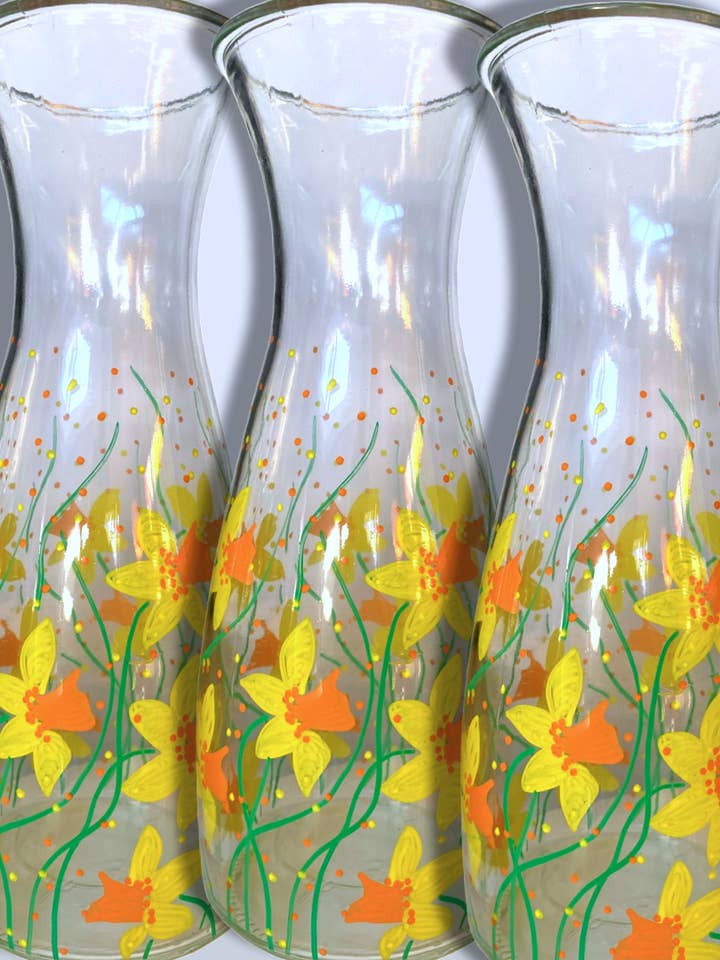 Daffodil Vase Carafe - Hand Painted in Wales - Homeware for wholesale by The Bero Co
