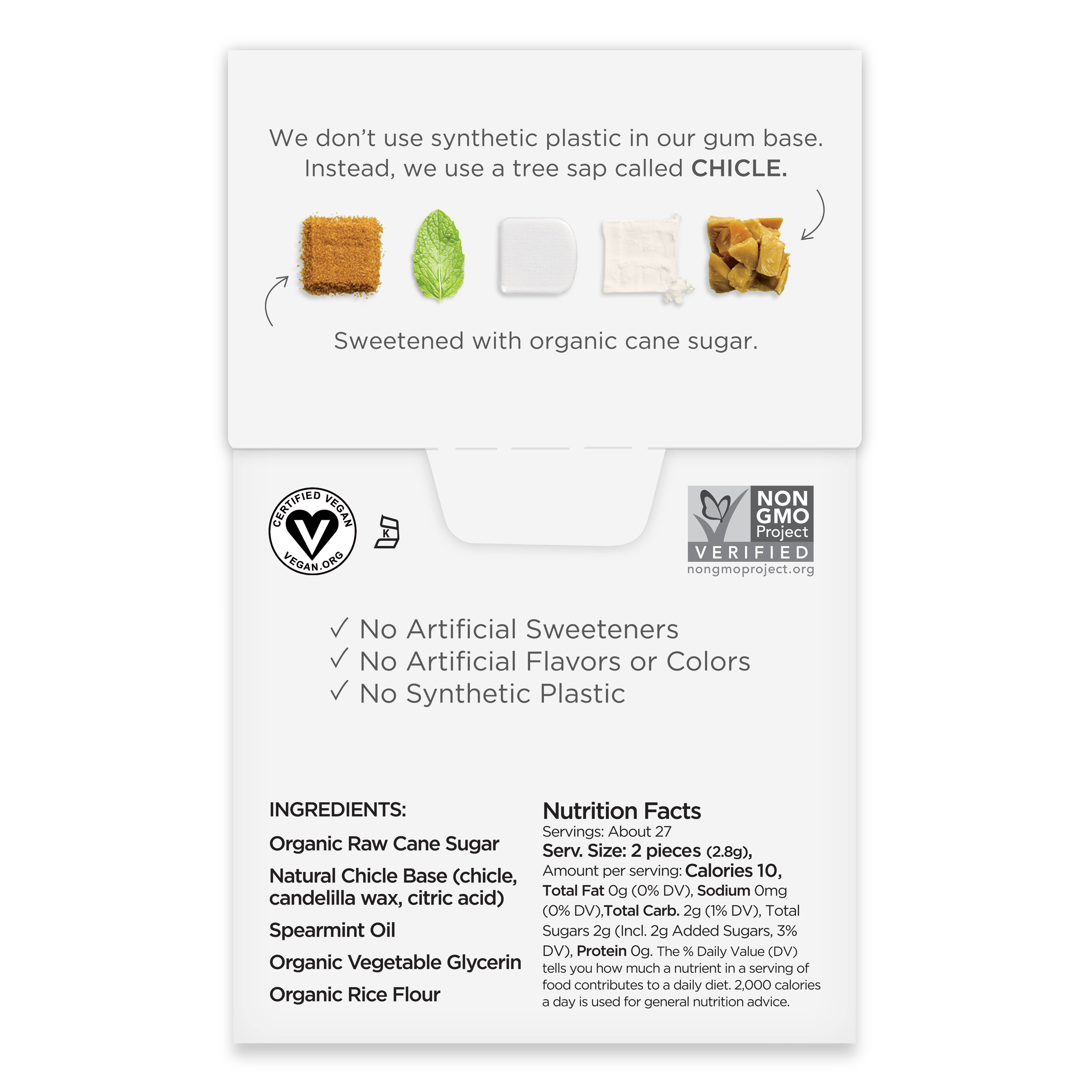 Simply Gum - Wholesale Chewing Gum - Spearmint Chewing Gum 55 Ct - Natural + Plastic-Free | 6 Pk2