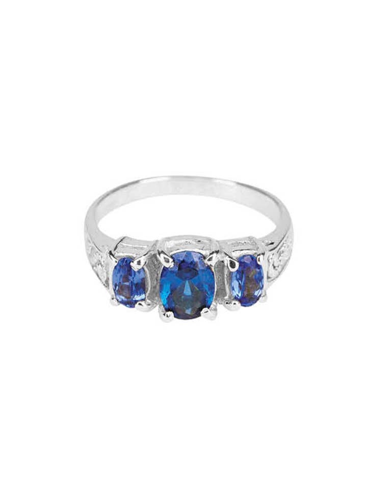 Ringen - Vintage blue stone - Silver voor wholesale door XZOTA