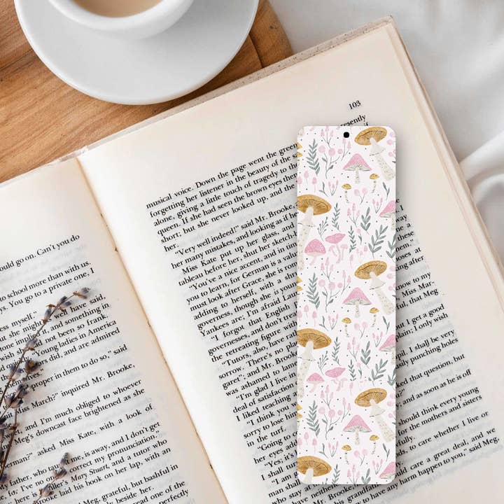 Mushroom Glossy Laminated Bookmark for wholesale by Wild Rose Accessories