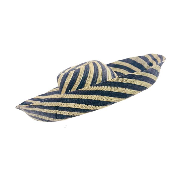 Wholesale Sun Hats: Colored Stripes Packable 5 & 7 Brim Raffia