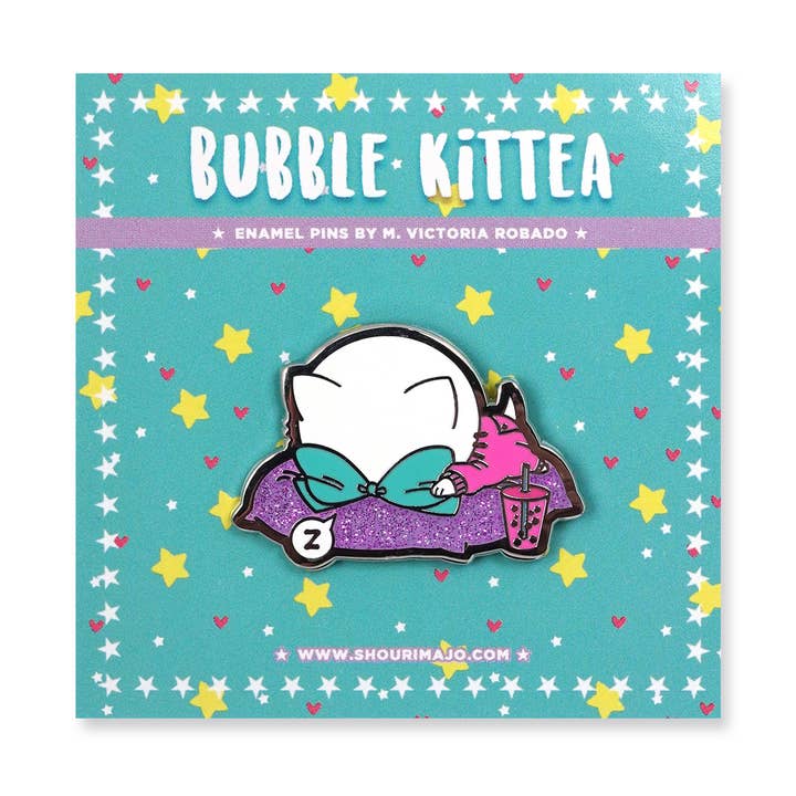Épinglette en émail Bubble Kittea Nap pour la vente par SHOURIMAJO