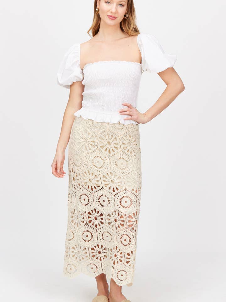 Jupe longue en crochet pour la vente par Before You Collection