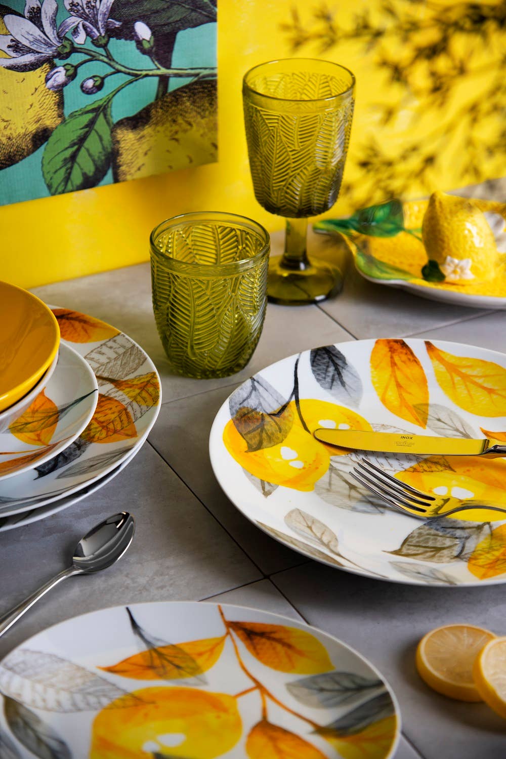 Groen Set van 6 Leaf CL 30 glazen voor groothandel op Faire3